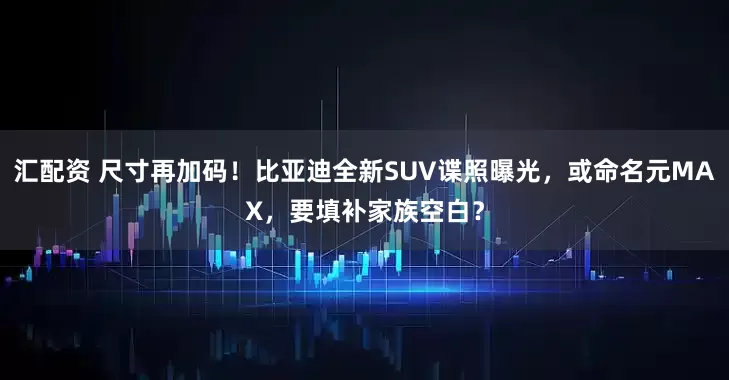 汇配资 尺寸再加码！比亚迪全新SUV谍照曝光，或命名元MAX，要填补家族空白？